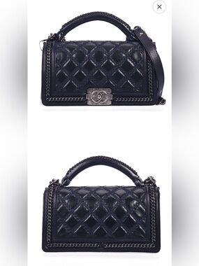 Coming Soon!!CHANEL  Boy Medium  Bag in Blue Berry with Silver-Tone Hardware